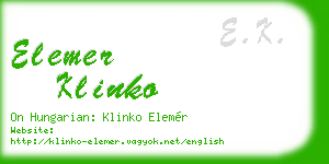 elemer klinko business card